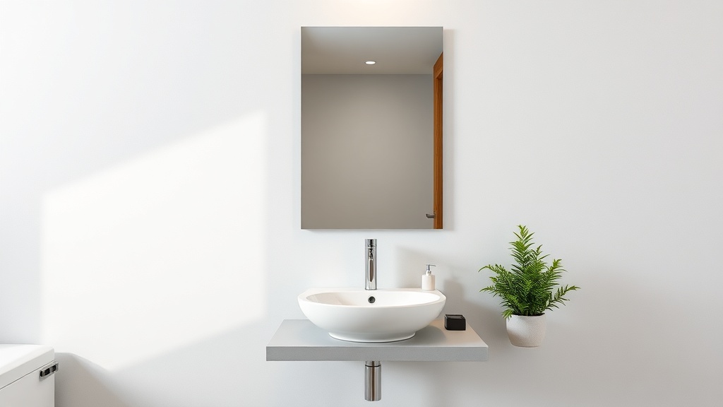 modern bathroom design with sink and mirror